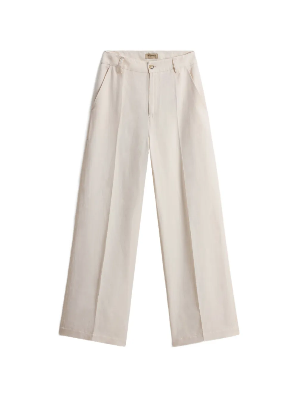 Woolrich belt-loops pressed-crease trousers - Bianco