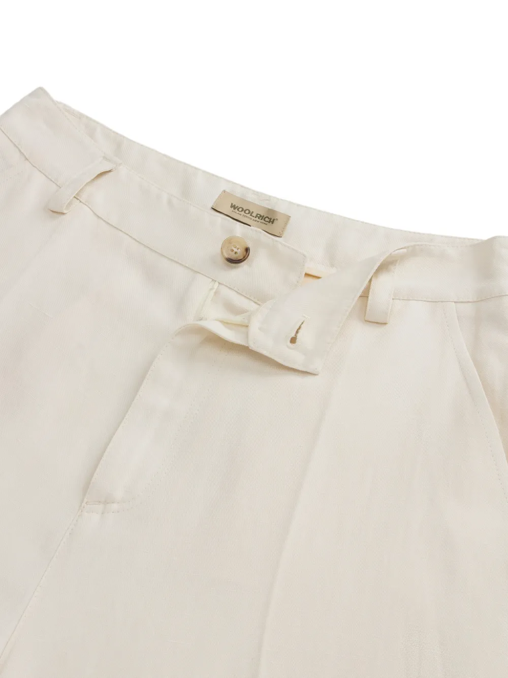 Woolrich Geplooide broek met riemlussen Wit