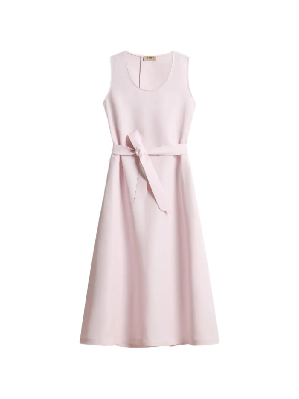 Woolrich round-neck belted midi dress - Rosa