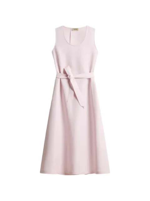 Woolrich vestido midi con cinturón y cuello redondo