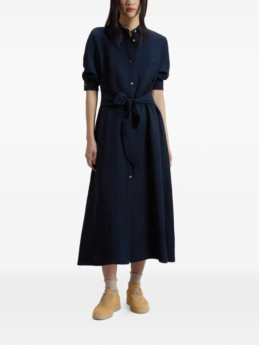 Woolrich Midi-jurk met ceintuur Blauw
