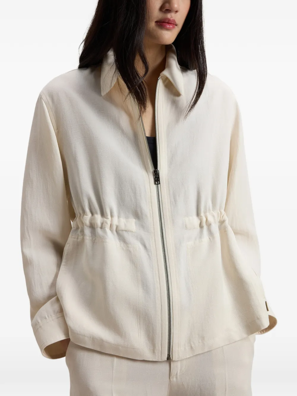 Woolrich Shirtjack met trekkoord en rits Wit