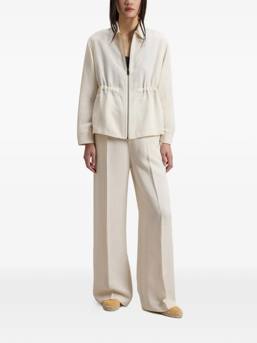  Woolrich Drawstring Zip Overshirt - White 