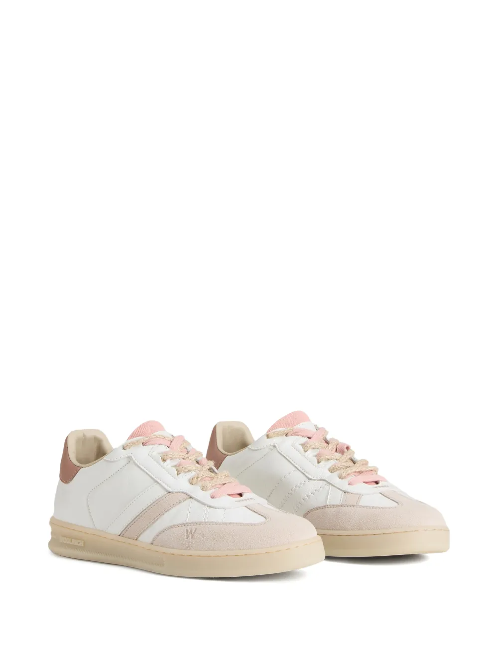 Woolrich Doubleu sneakers met gebarsten effect Wit