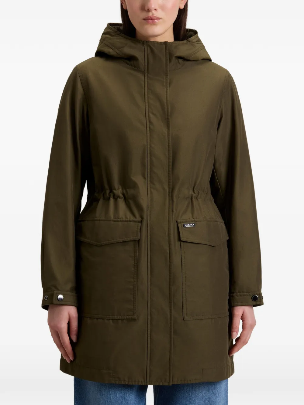  Woolrich Adjustable Hooded Parka Coat - Green 