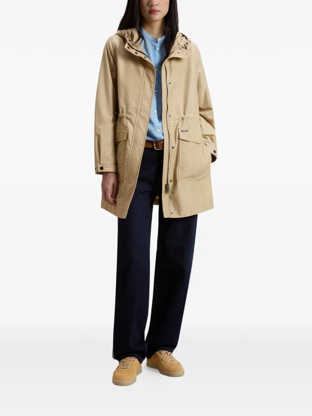  Woolrich Adjustable Hooded Parka Coat - Neutrals 
