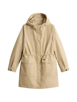 Woolrich Hooded Belted water-resistant Trench Coat | Neutrals 