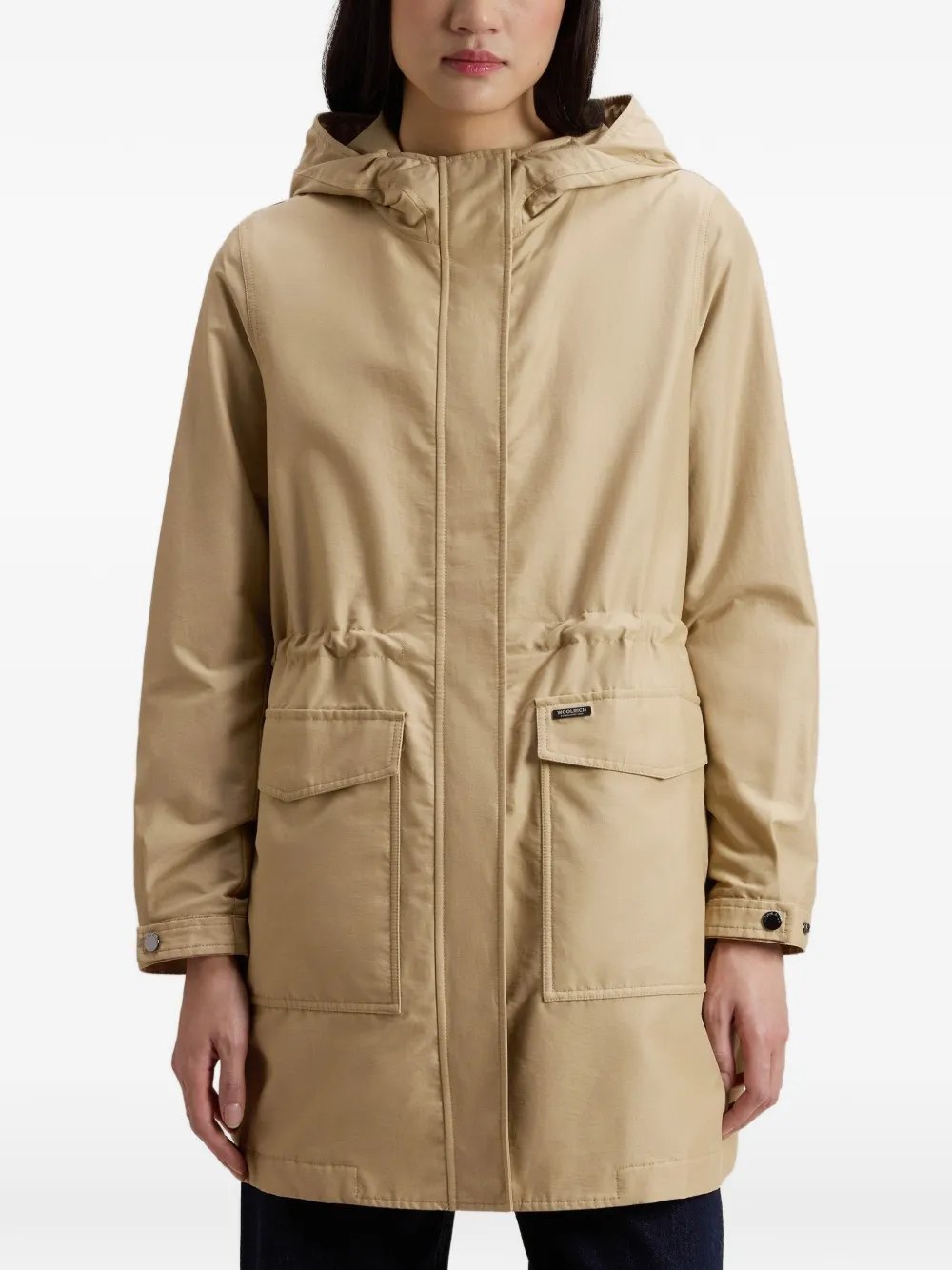  Woolrich Adjustable Hooded Parka Coat - Neutrals 