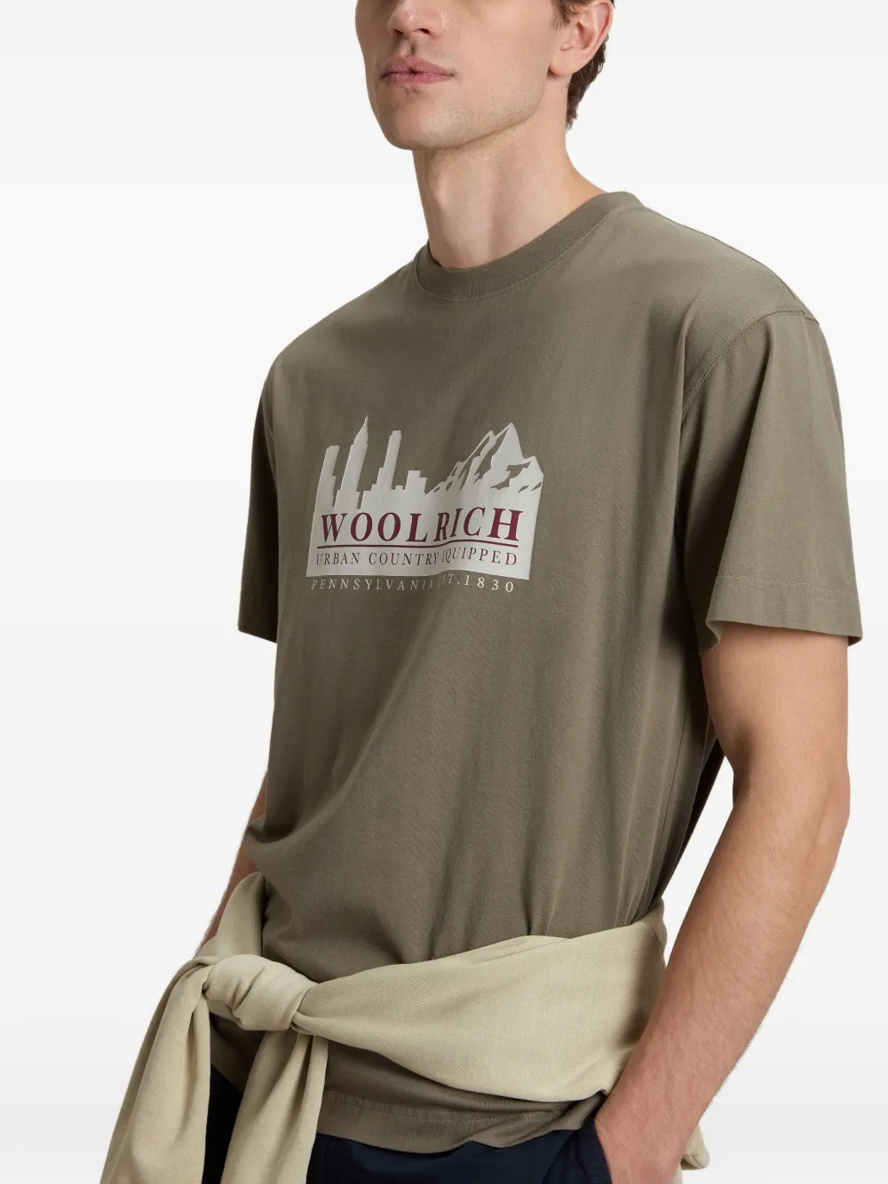 Woolrich T-shirt met logoprint Groen