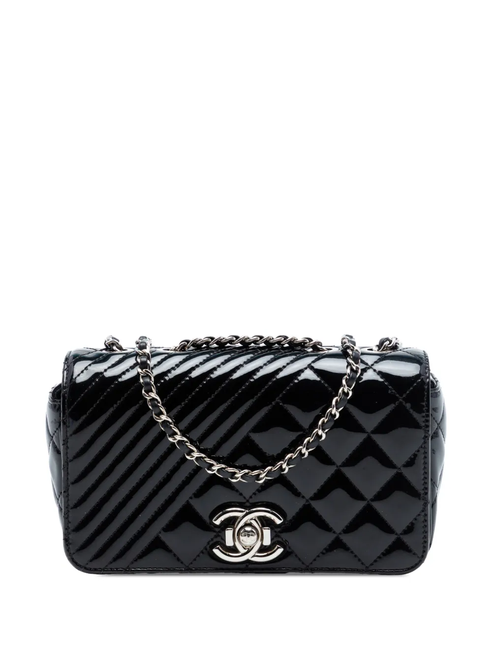 CHANEL Pre-Owned 2016-2017 Small Quilted Patent Coco Boy Flap shoulder bag - Nero