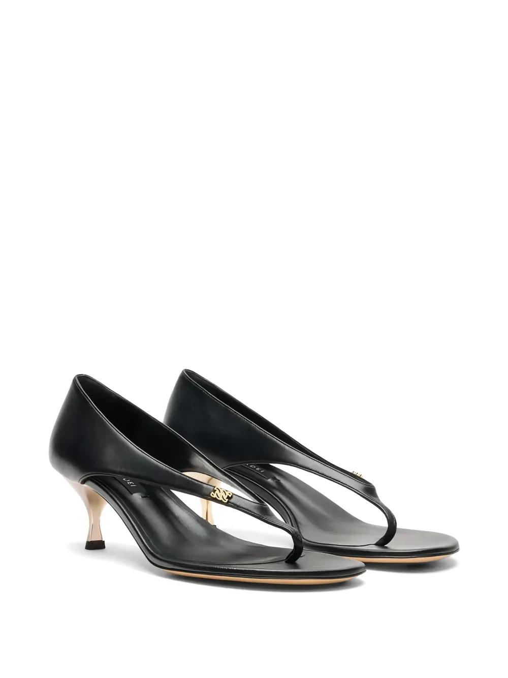 Casadei Chic Julia leather sandals Zwart