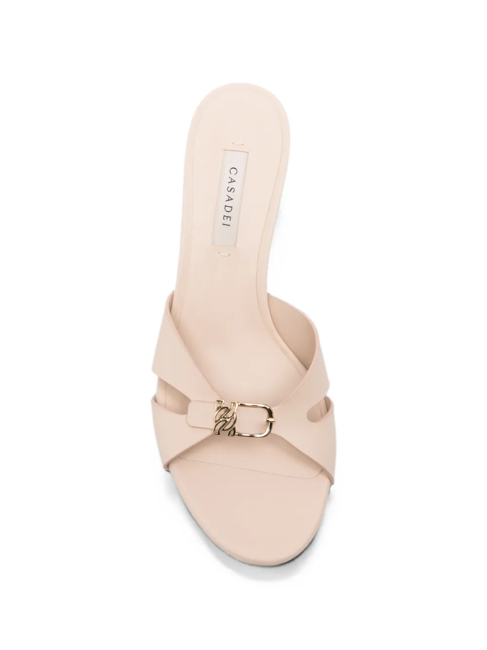 Casadei logo-plaque leather sandals Beige