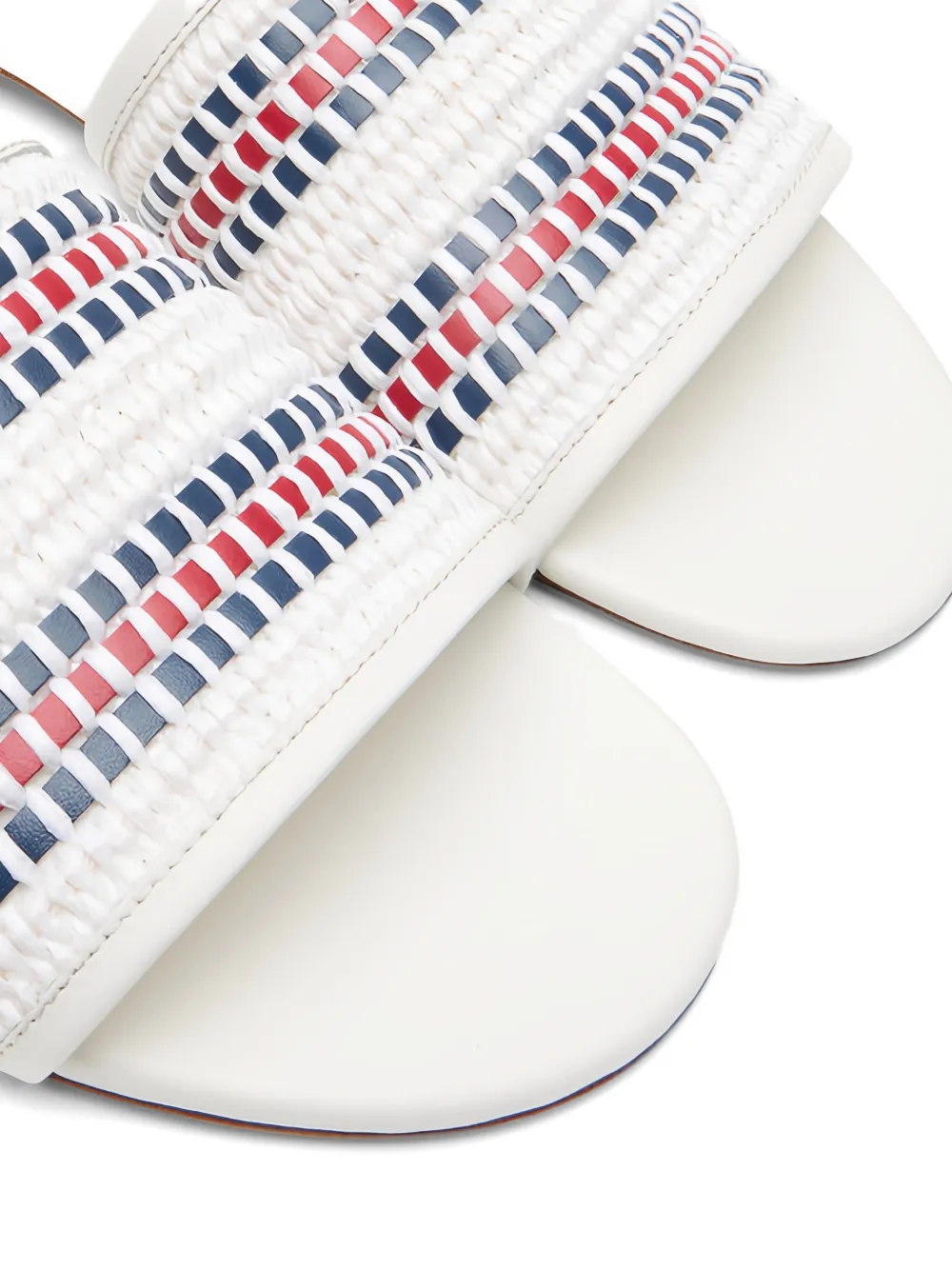 Casadei Amalfi woven flat sandals Wit