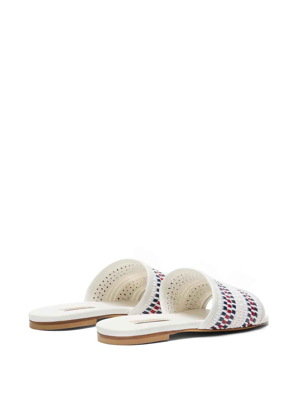 Casadei Amalfi woven flat sandals Wit