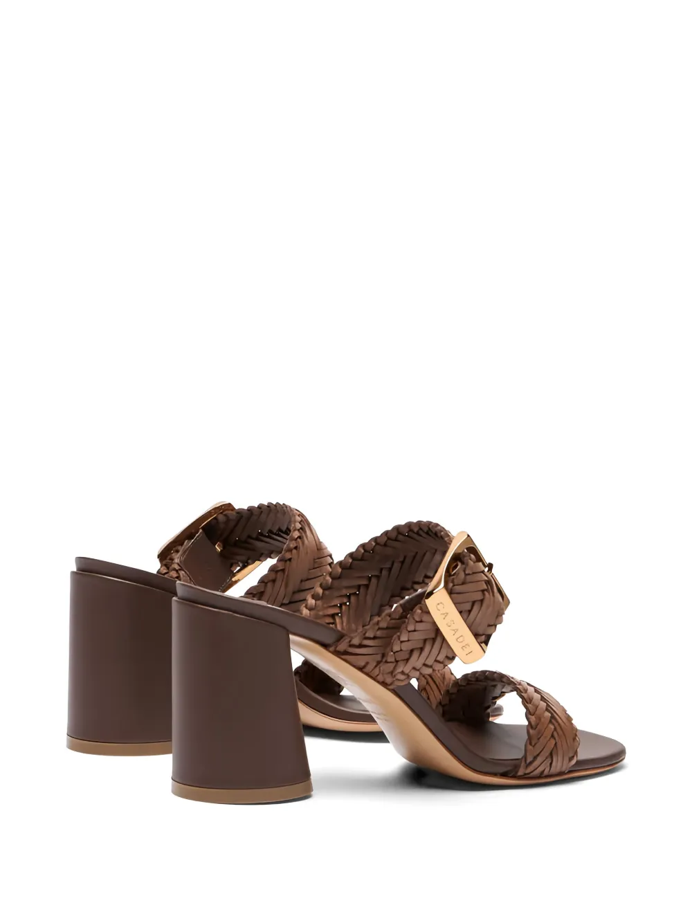 Casadei Kenya buckle-embellished woven sandals Bruin