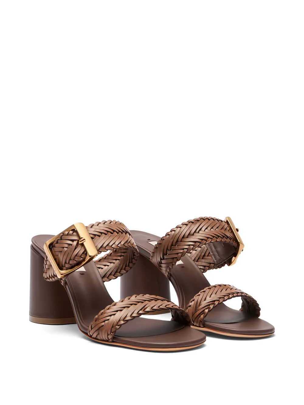 Casadei Kenya buckle-embellished woven sandals Bruin