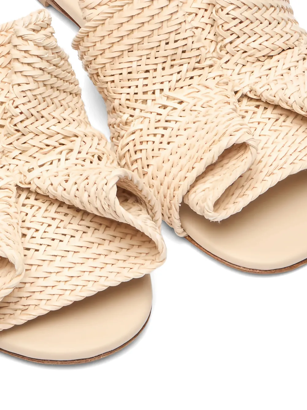 Casadei Hanoi woven folded sandals Beige