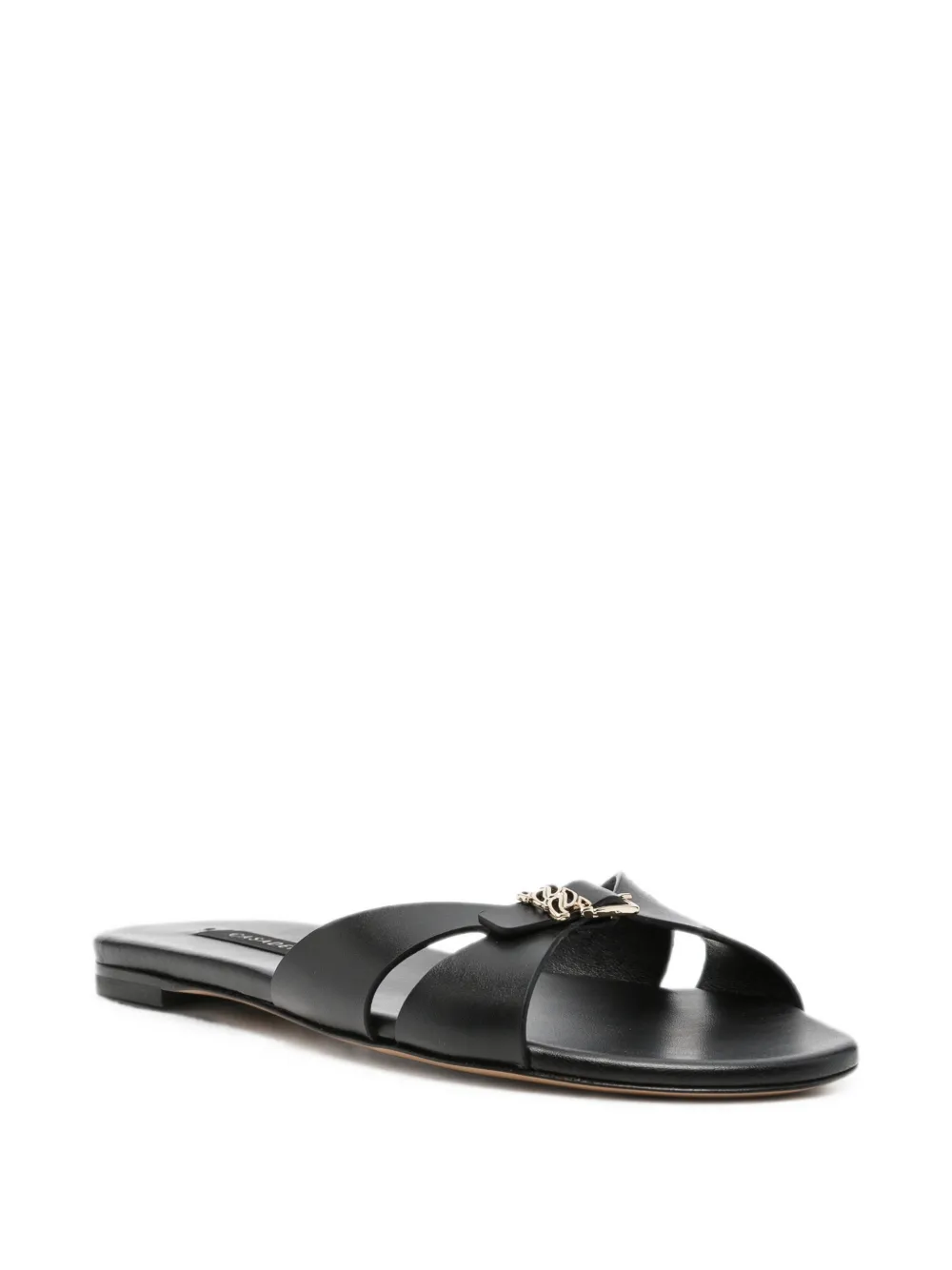 Casadei logo-plaque sandals Zwart