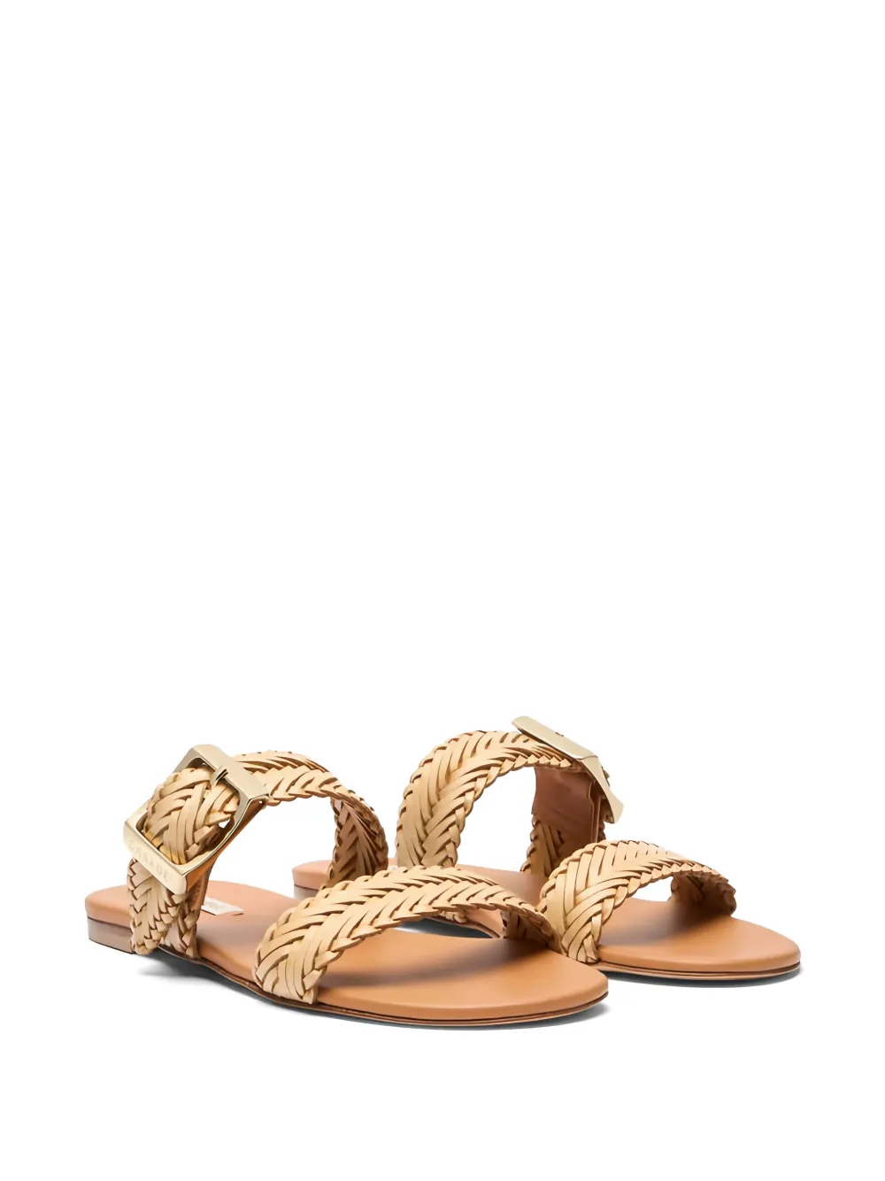 Casadei Kenya woven buckle sandals Beige