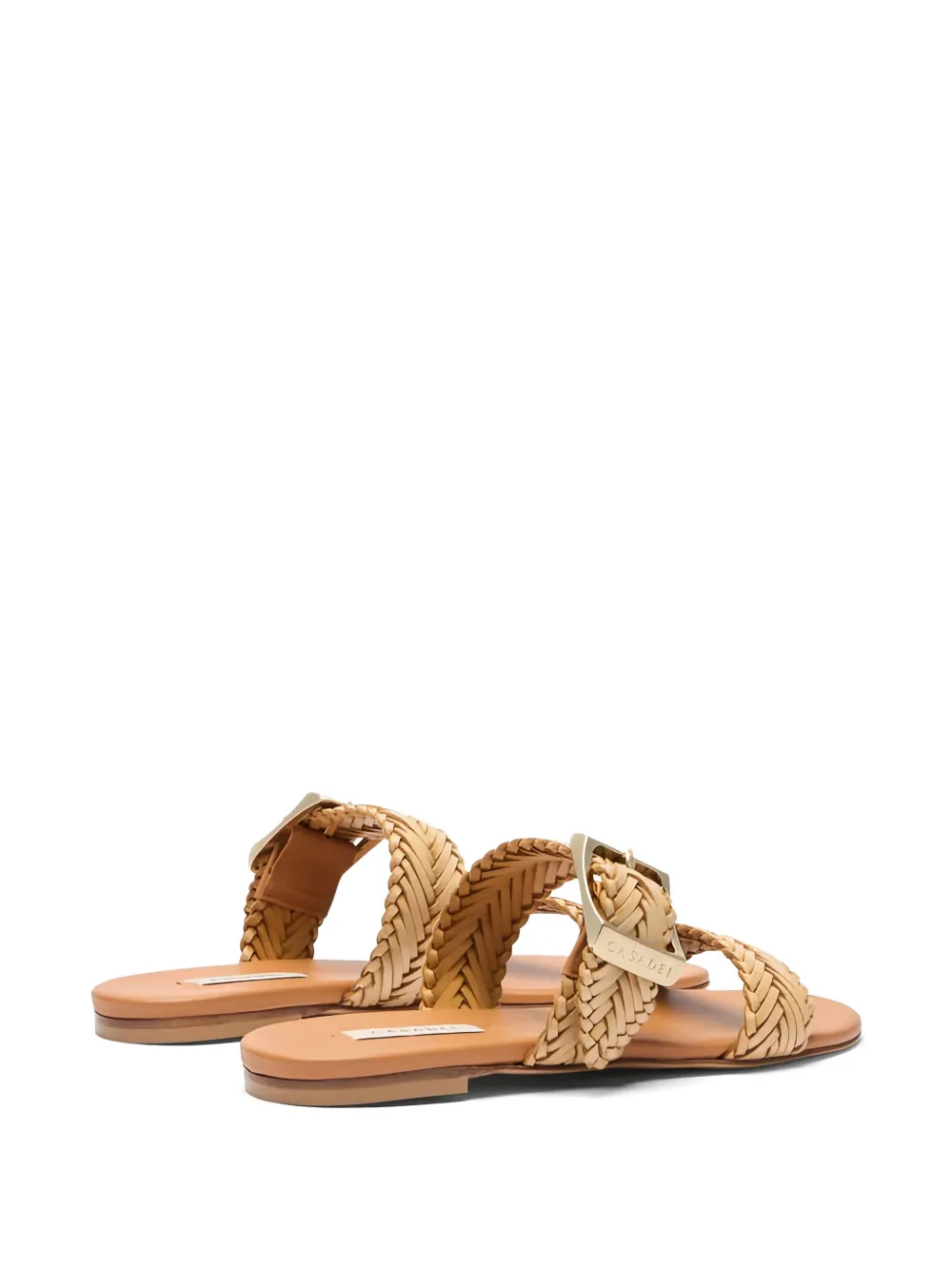 Casadei Kenya woven buckle sandals Beige