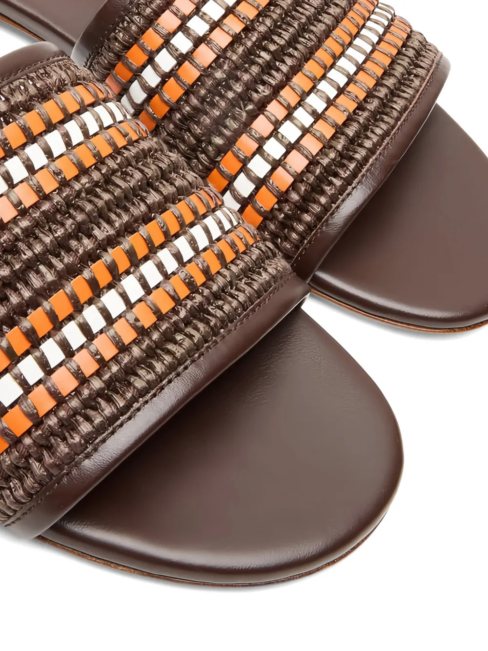 Casadei braided leather flat sandals Bruin