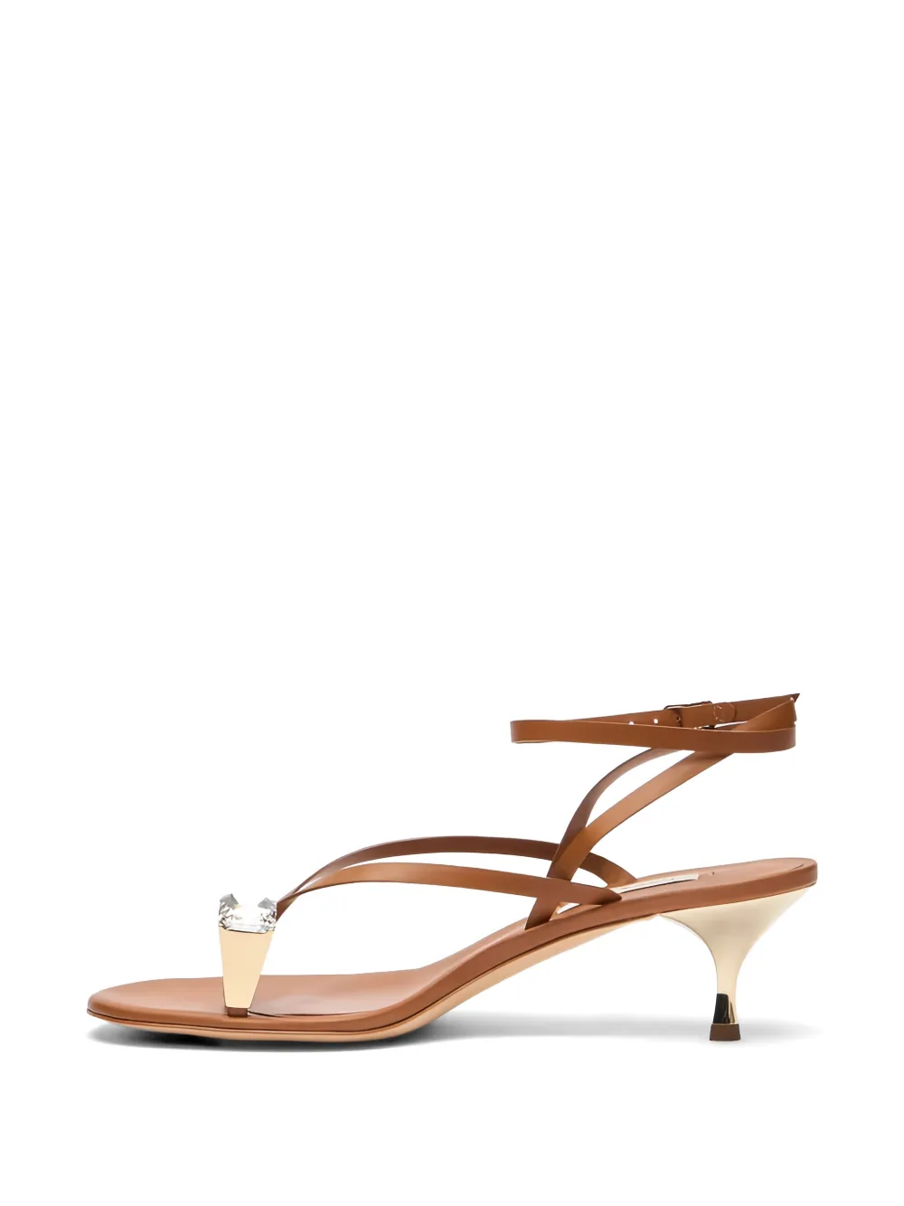 Casadei Julia crystal-embellished leather sandals Bruin