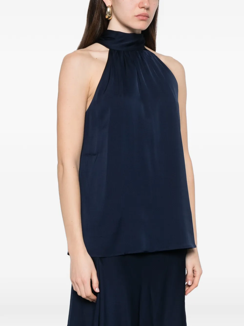  Silk95five Blusa Con Cuello Halter - Azul 