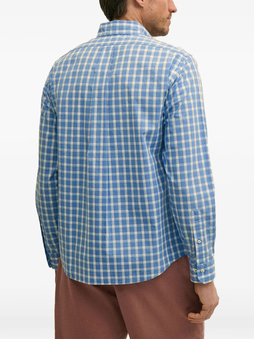 Brooks Brothers Geruit overhemd Blauw