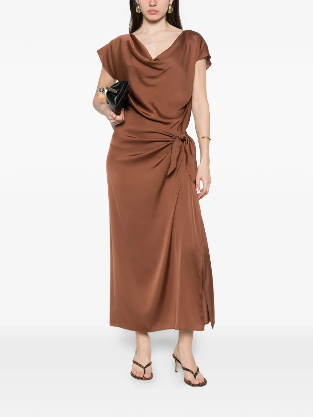  Silk95five Pencil Midi Skirt - Brown 
