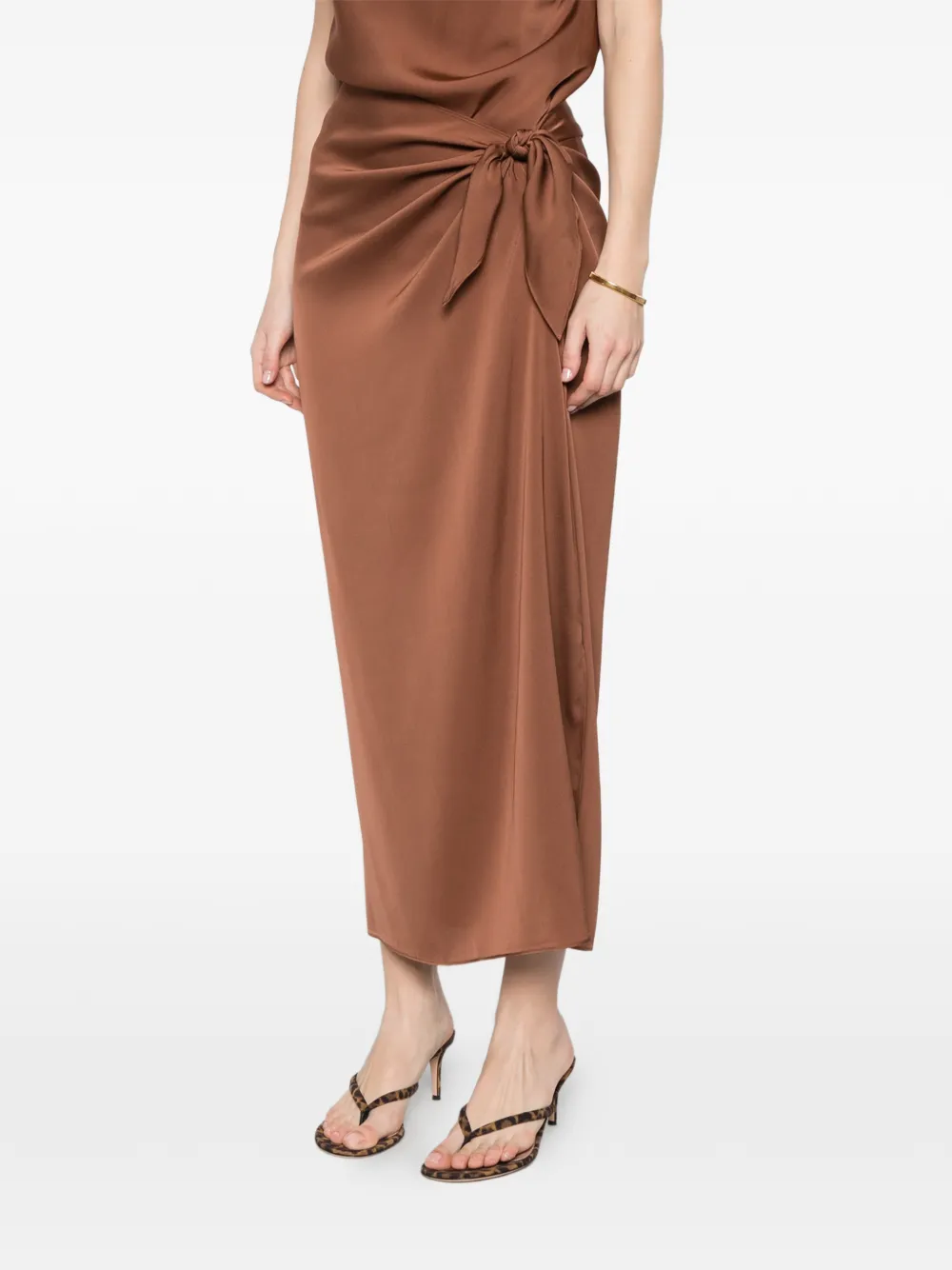  Silk95five Pencil Midi Skirt - Brown 