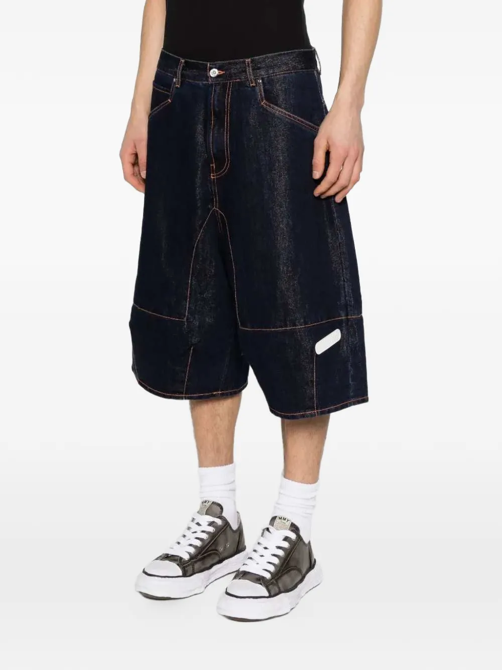 PDF Shorts met contrasterend stiksel Blauw