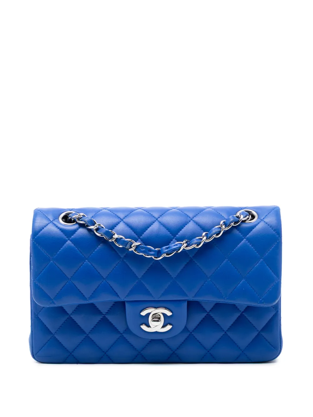 CHANEL Pre-Owned 2018-2019 Small Classic Lambskin Double Flap shoulder bag - Blu