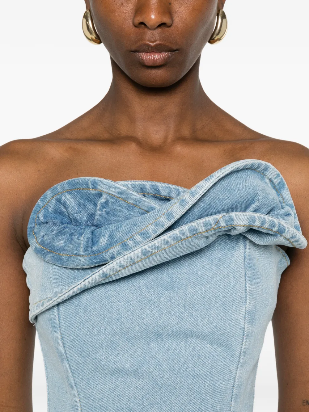 Magda Butrym Blouse met strik en rits Blauw