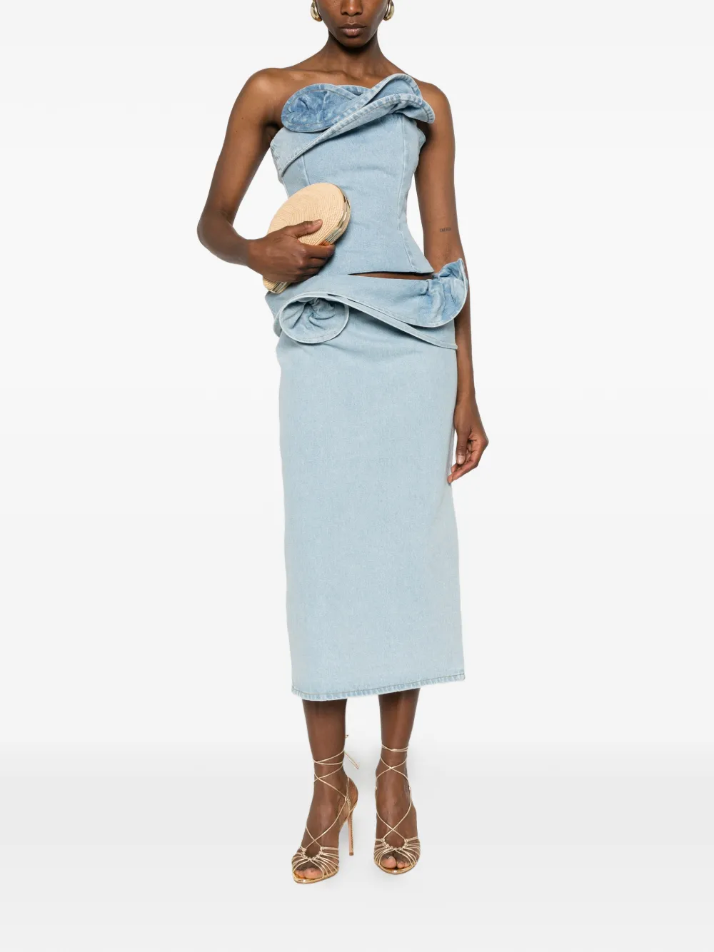 Magda Butrym Ruffled Corset Top - Blue 
