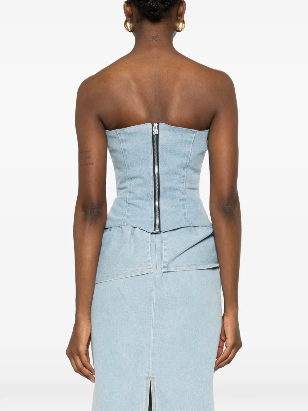 Magda Butrym Blouse met strik en rits Blauw