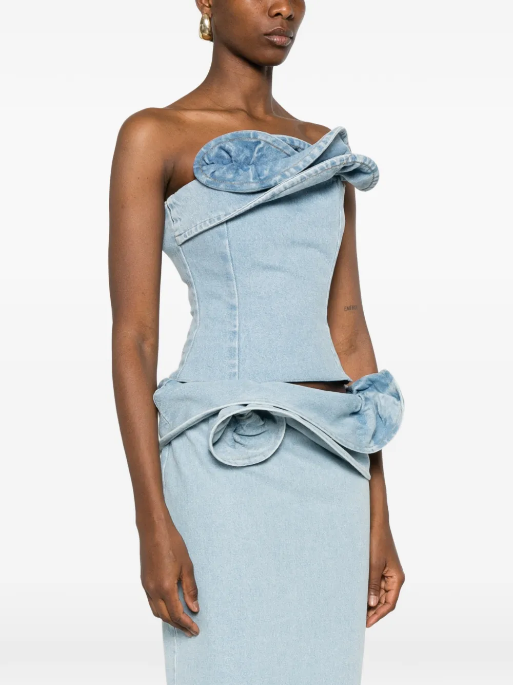  Magda Butrym Ruffled Corset Top - Blue 