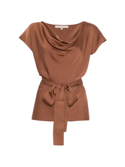 SILK95FIVE Mizner cowl-neck tie-waist blouse