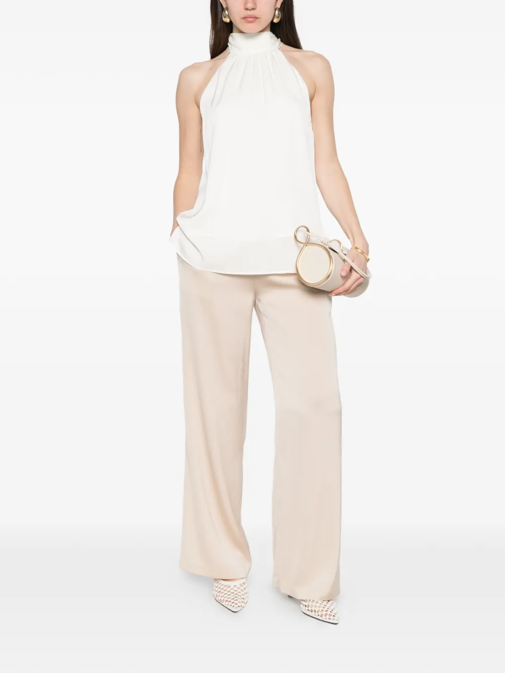  Silk95five Amalfi Elasticated Trousers - Neutrals 