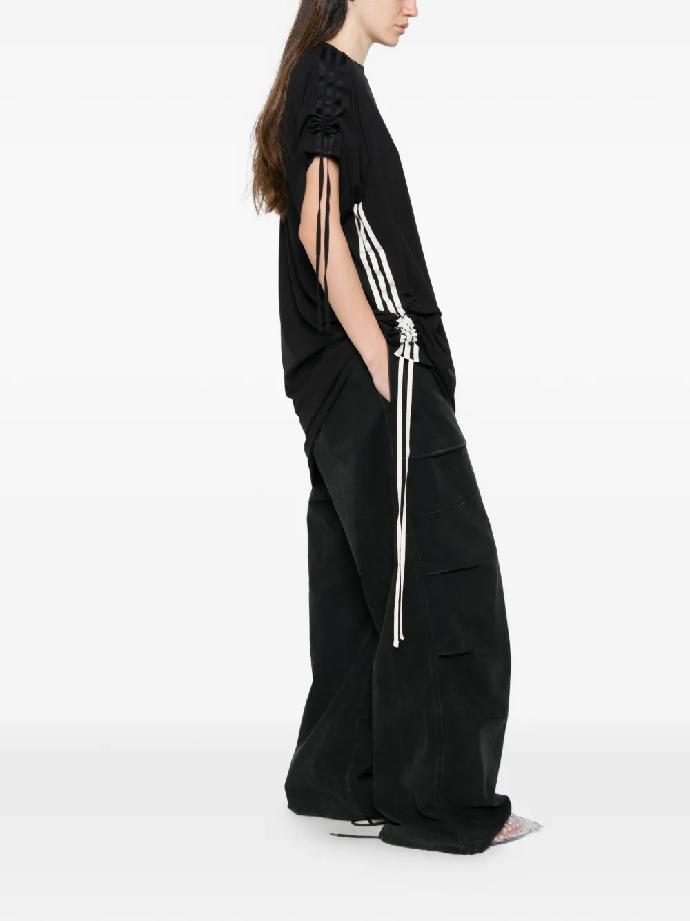 Y-3 Jurk met gestreepte mouwen Zwart