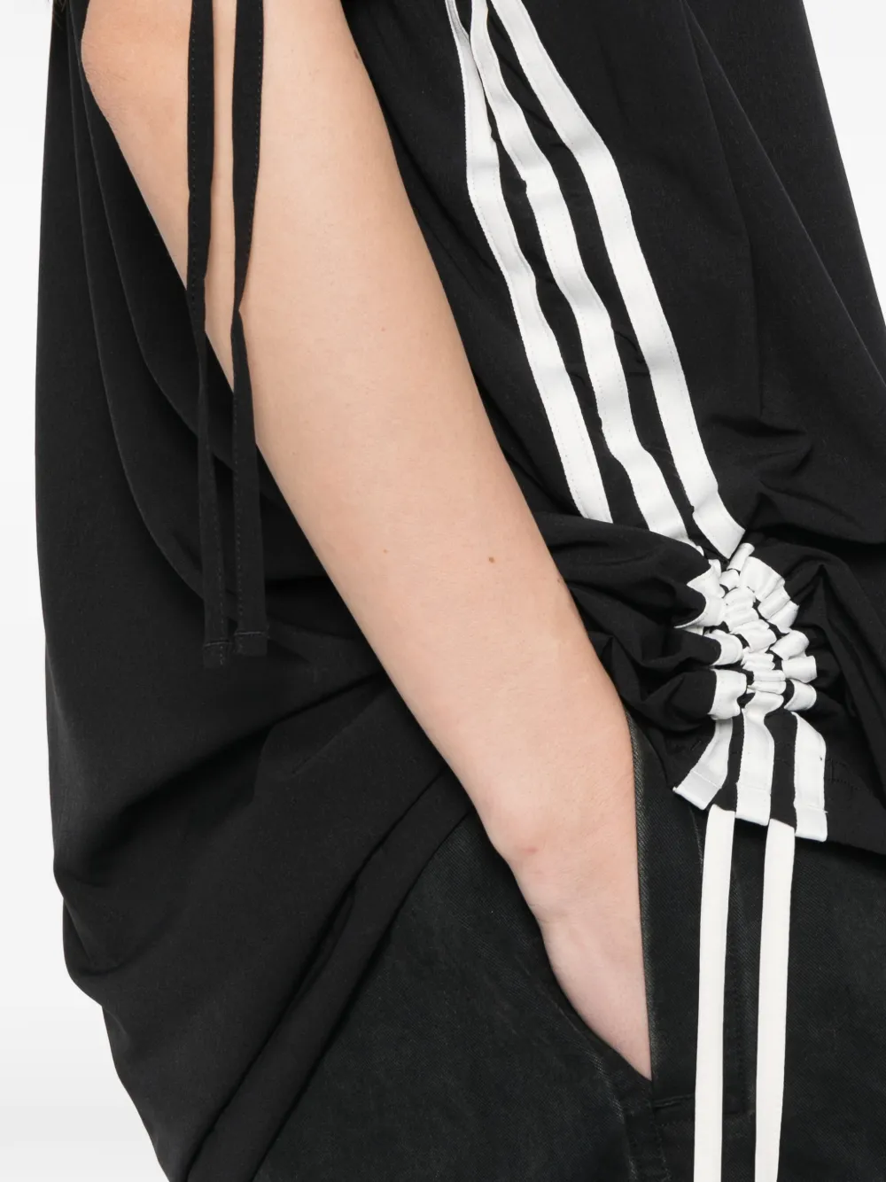 Y-3 Jurk met gestreepte mouwen Zwart