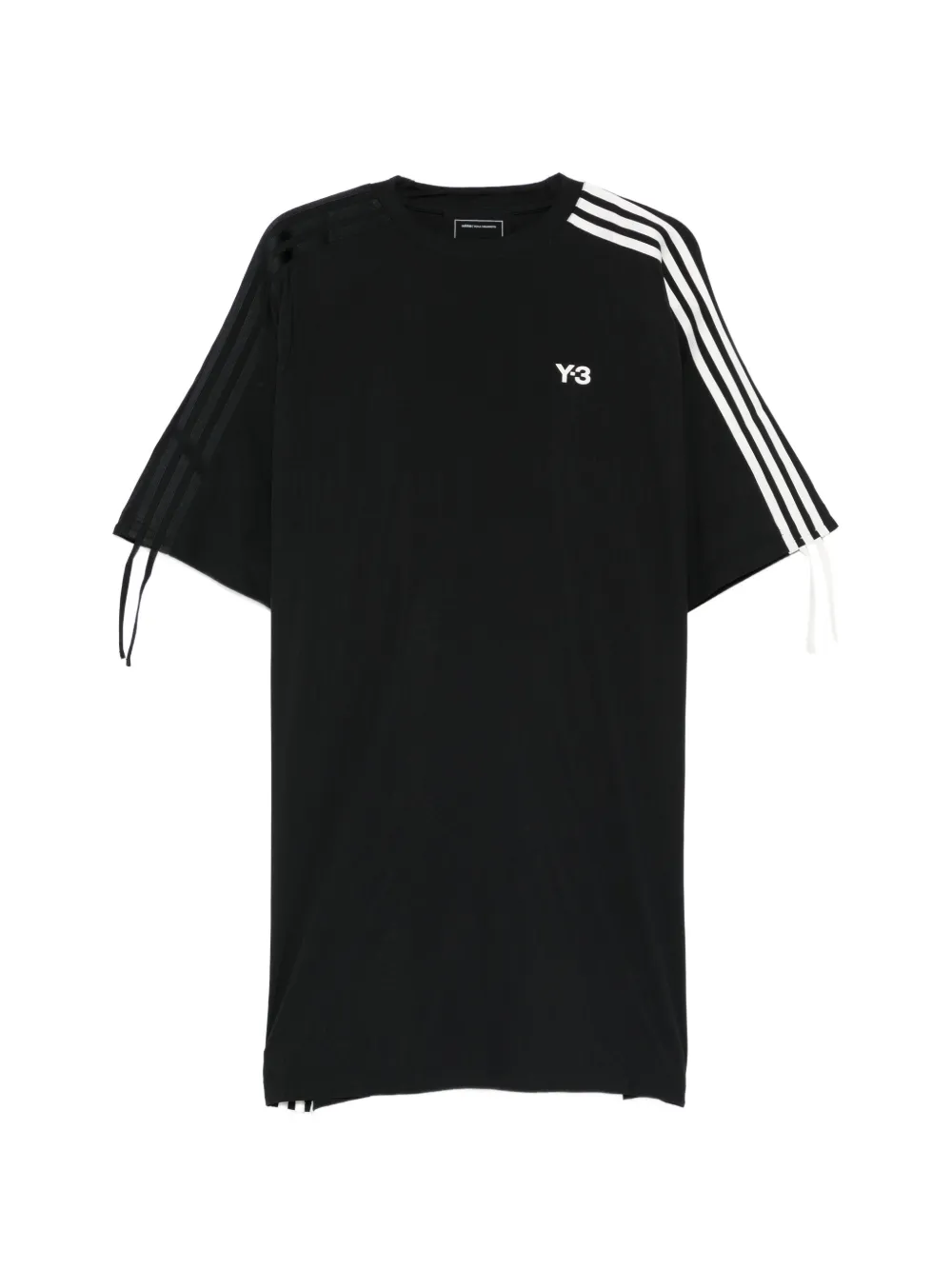 Y-3 stripe sleeve dress - Nero
