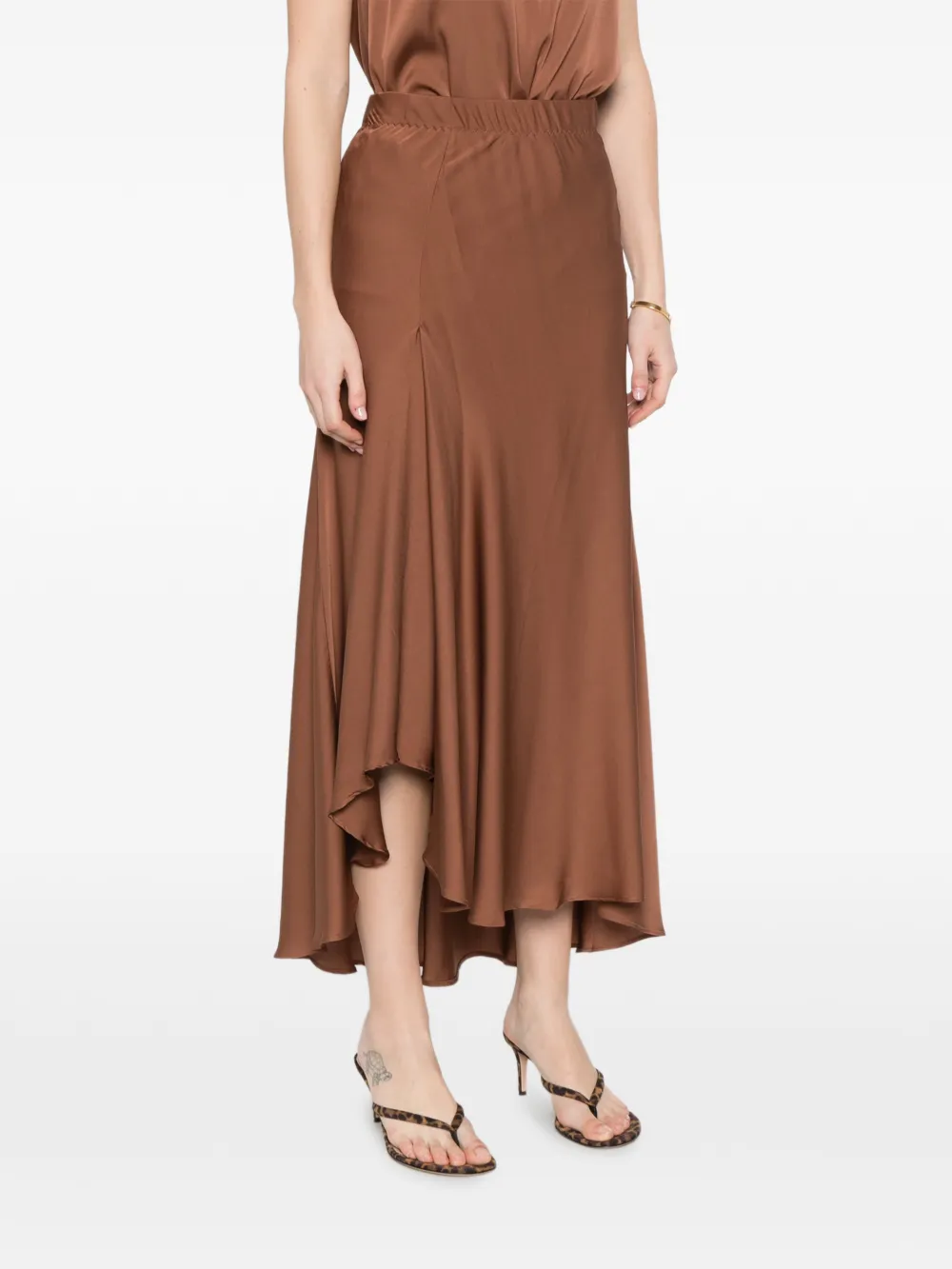  Silk95five Sirene Layered Midi Skirt - Brown 