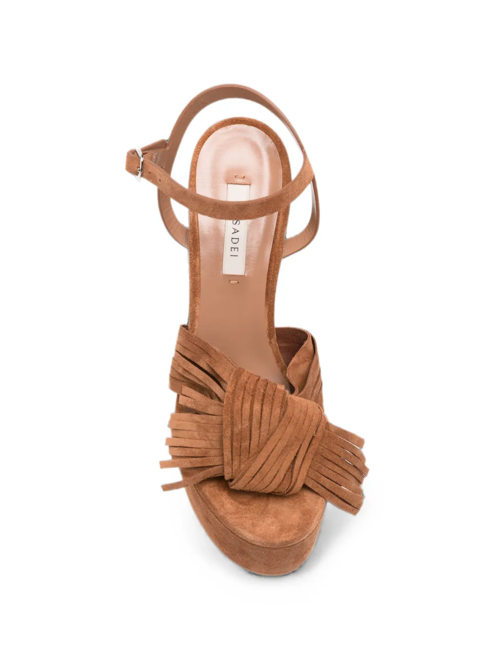 Casadei fringe-detail suede sandals Bruin