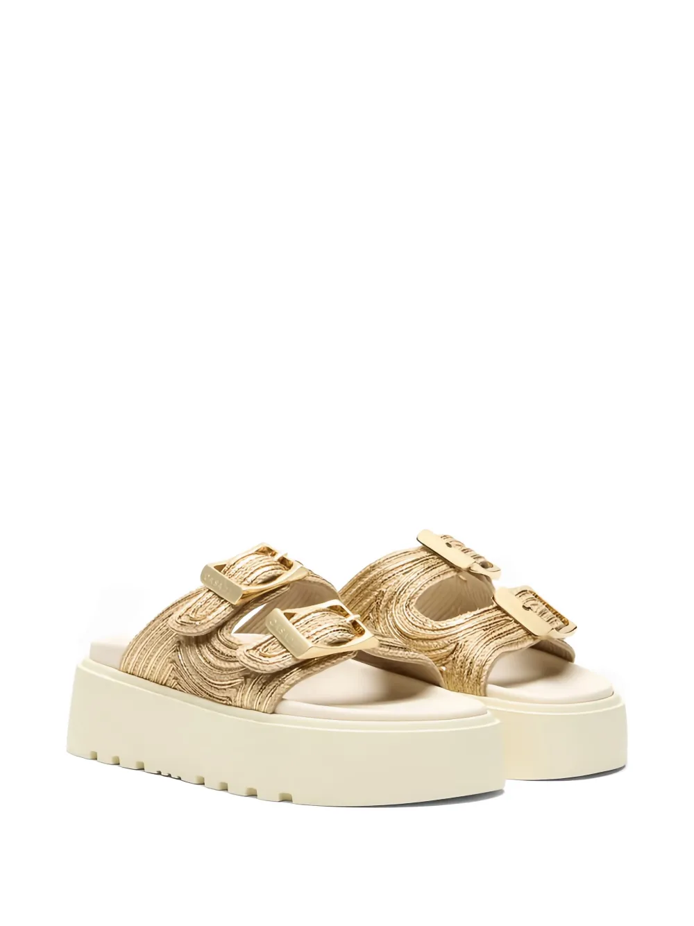 Casadei Thaiti Birki buckle-strap platform sandals Beige