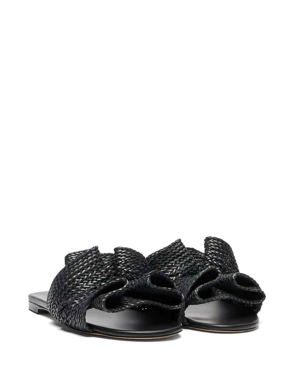 Casadei Hanoi woven flat sandals Zwart
