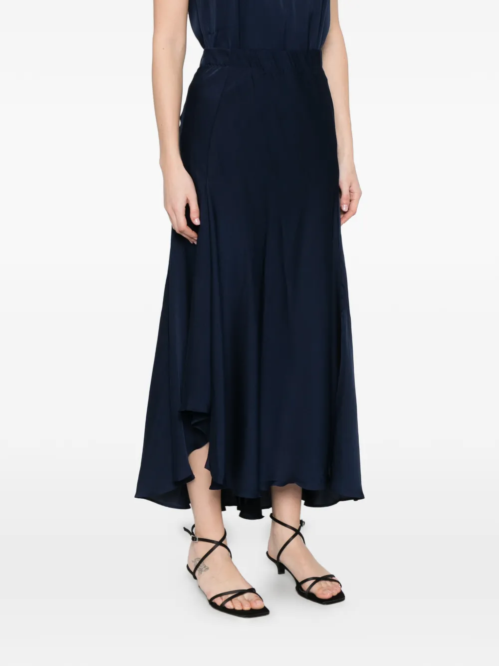  Silk95five Sirene Draped Midi Skirt - Blue 