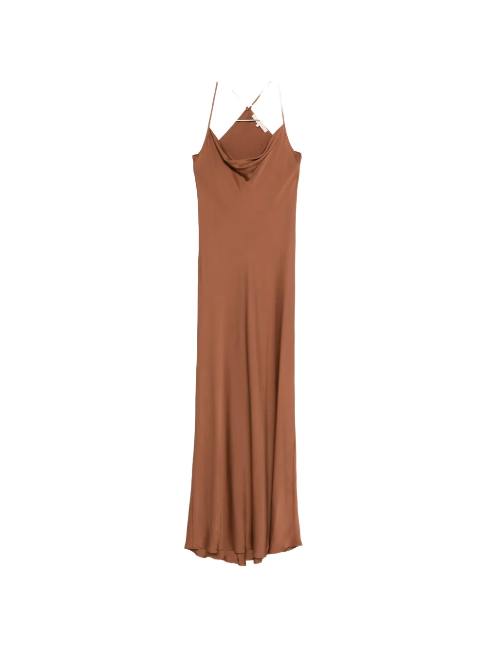 SILK95FIVE St. Germaine cowl neck slip maxi dress - Marrone
