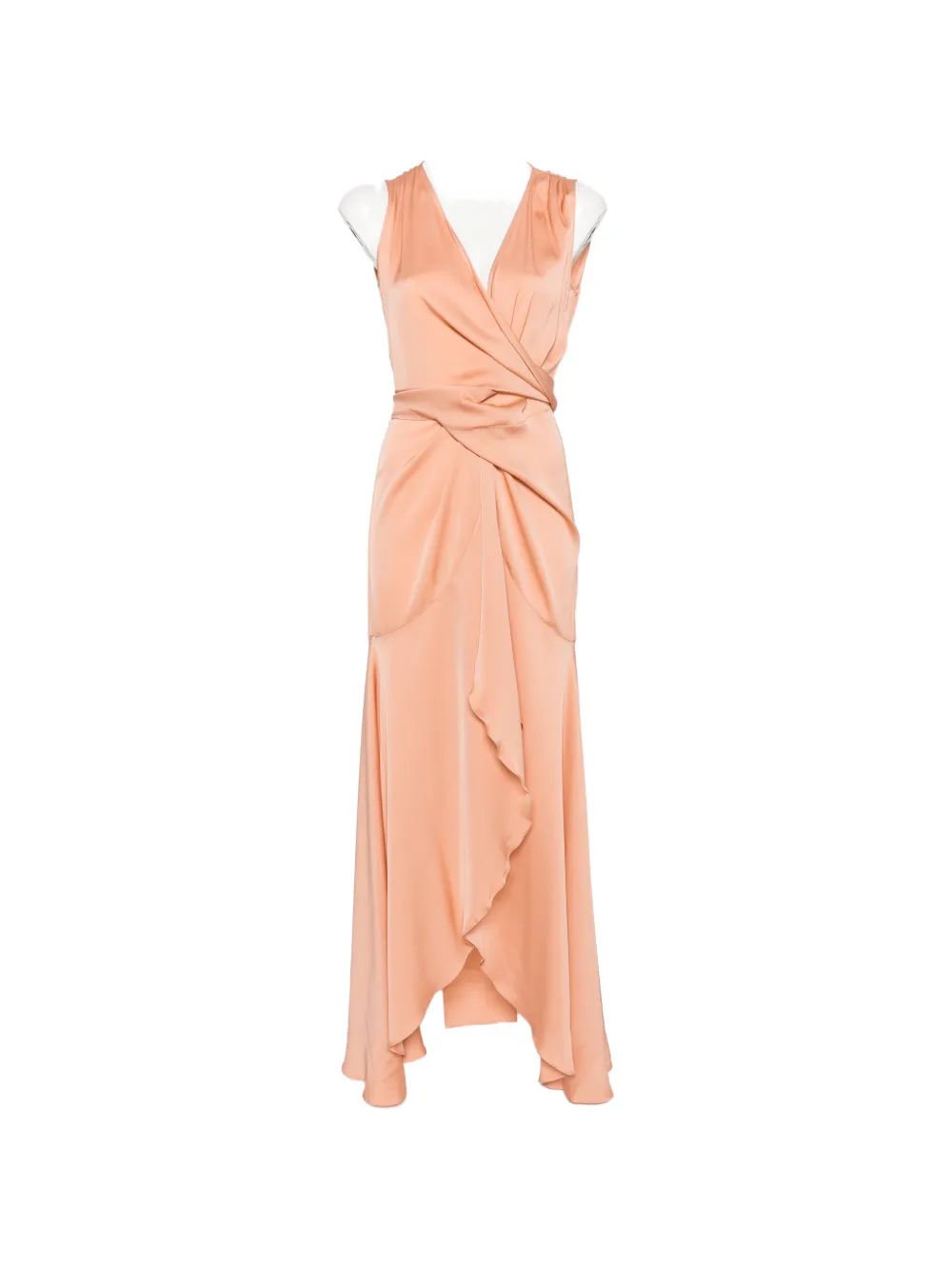 SILK95FIVE Shangri La tie front dress - Orange