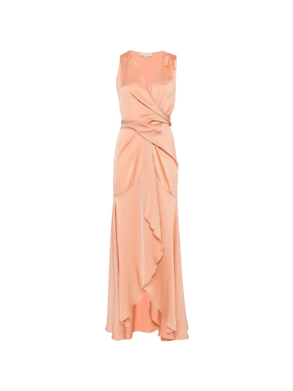 orange tie front dress SILK95FIVE Shangri La Tie Front Dress | Orange