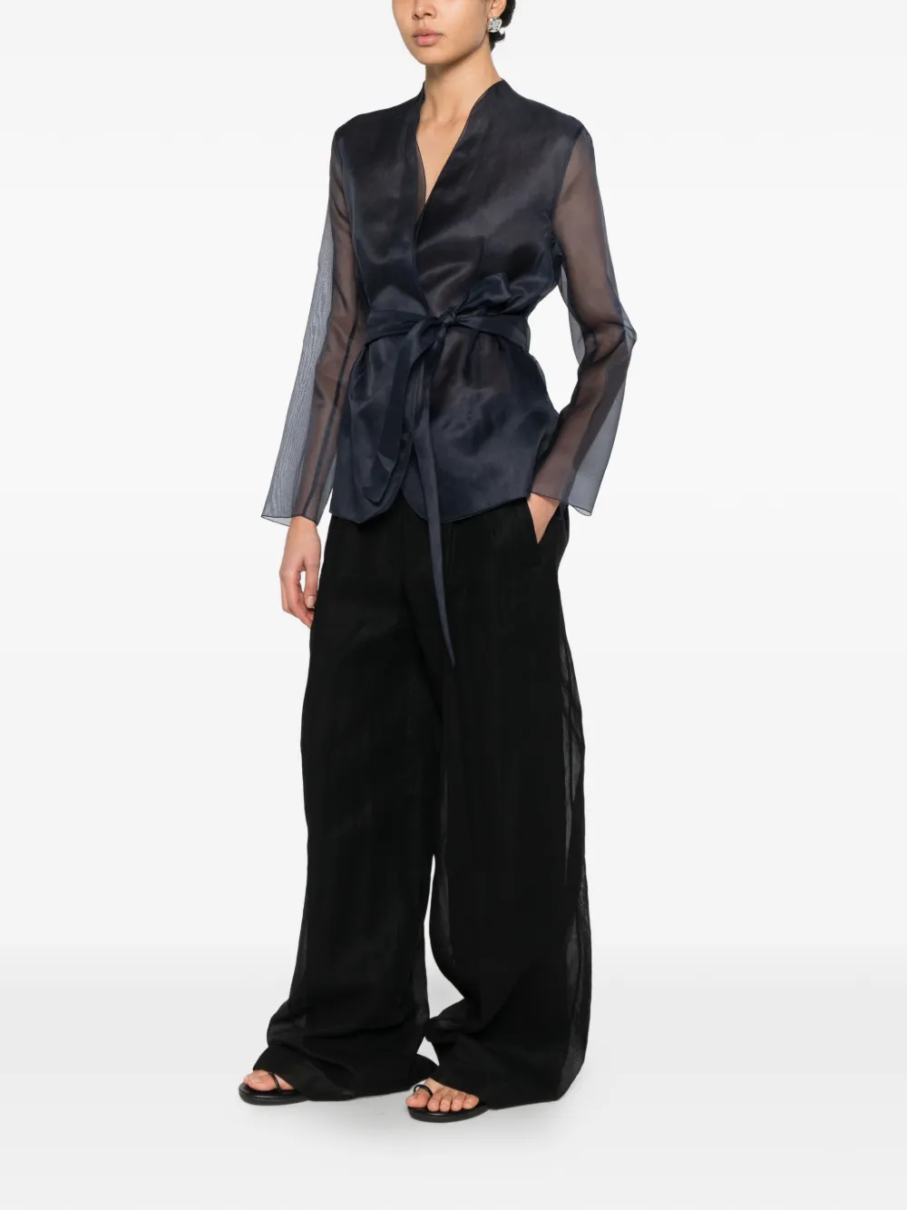  Antonelli Elia Tie-waist Fitted Jacket - Black 